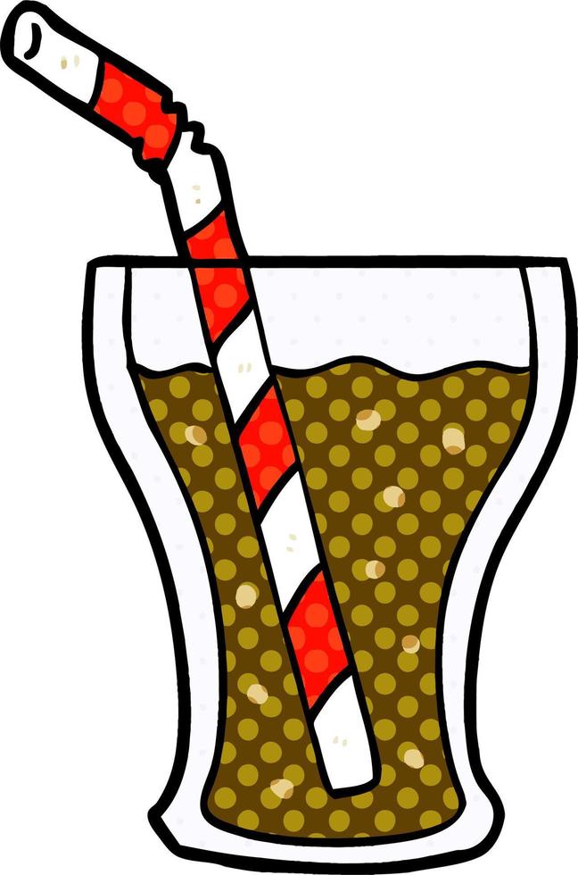 cartoon glass of cola vector