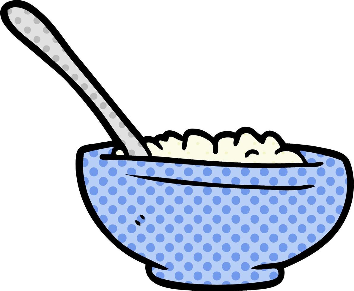 cartoon bowl of rice vector
