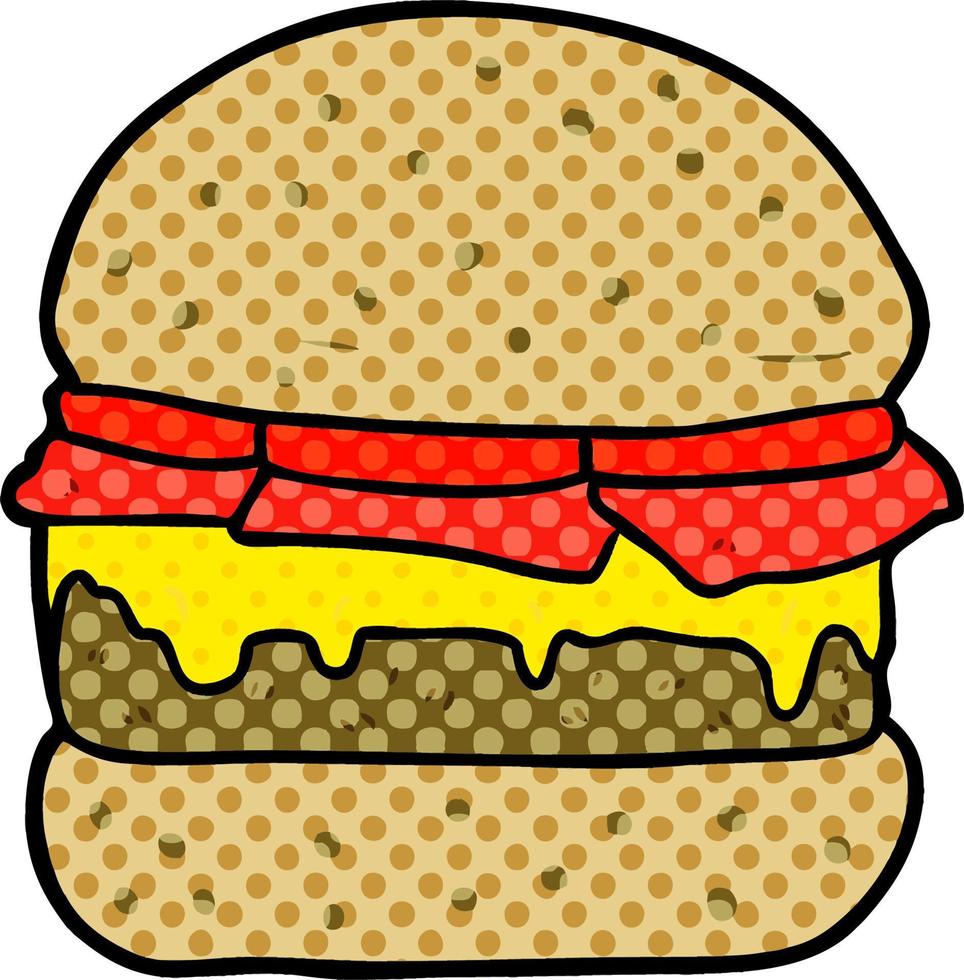 hamburguesa apilada de dibujos animados vector