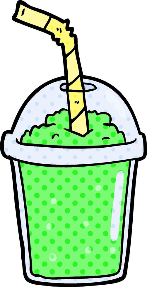 cartoon iced smoothie vector