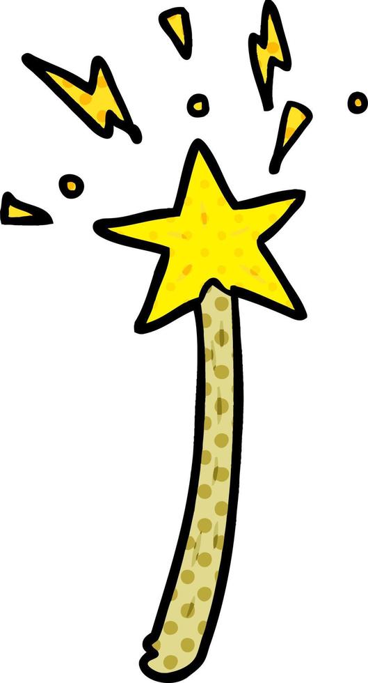 cartoon magic star wand vector