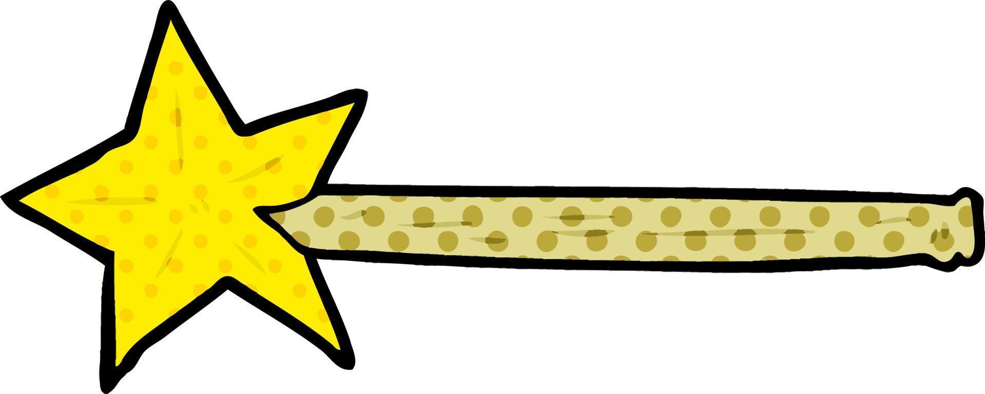 cartoon magic star wand vector