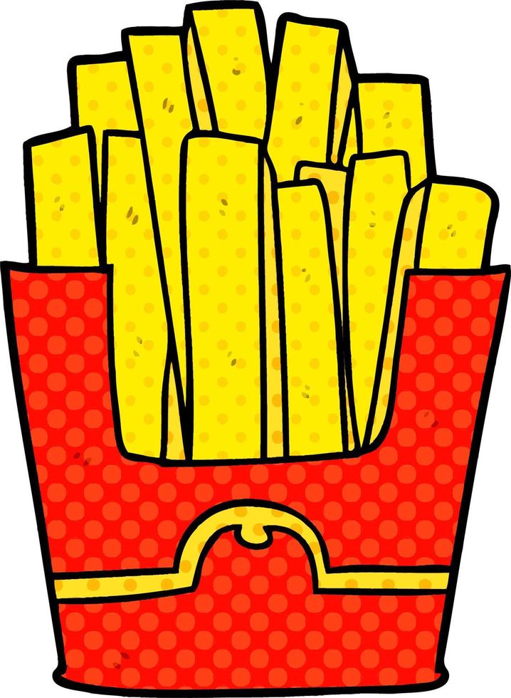 papas fritas de comida chatarra de dibujos animados vector