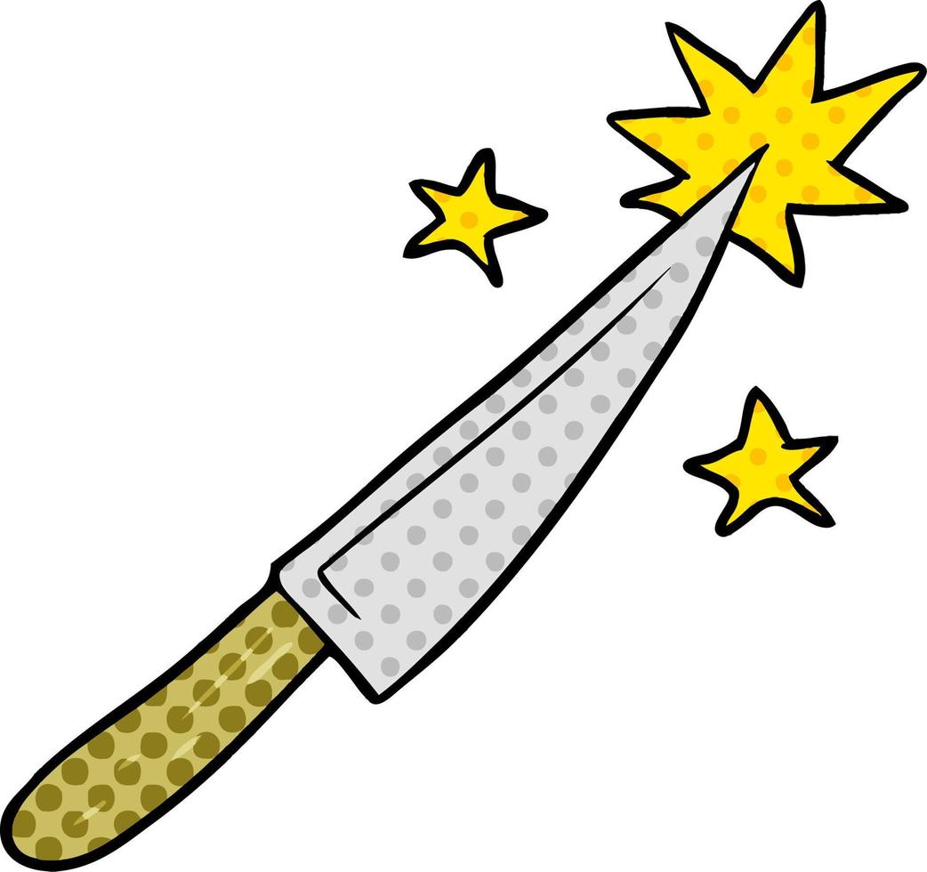 cartoon sharp kitchen knife vector