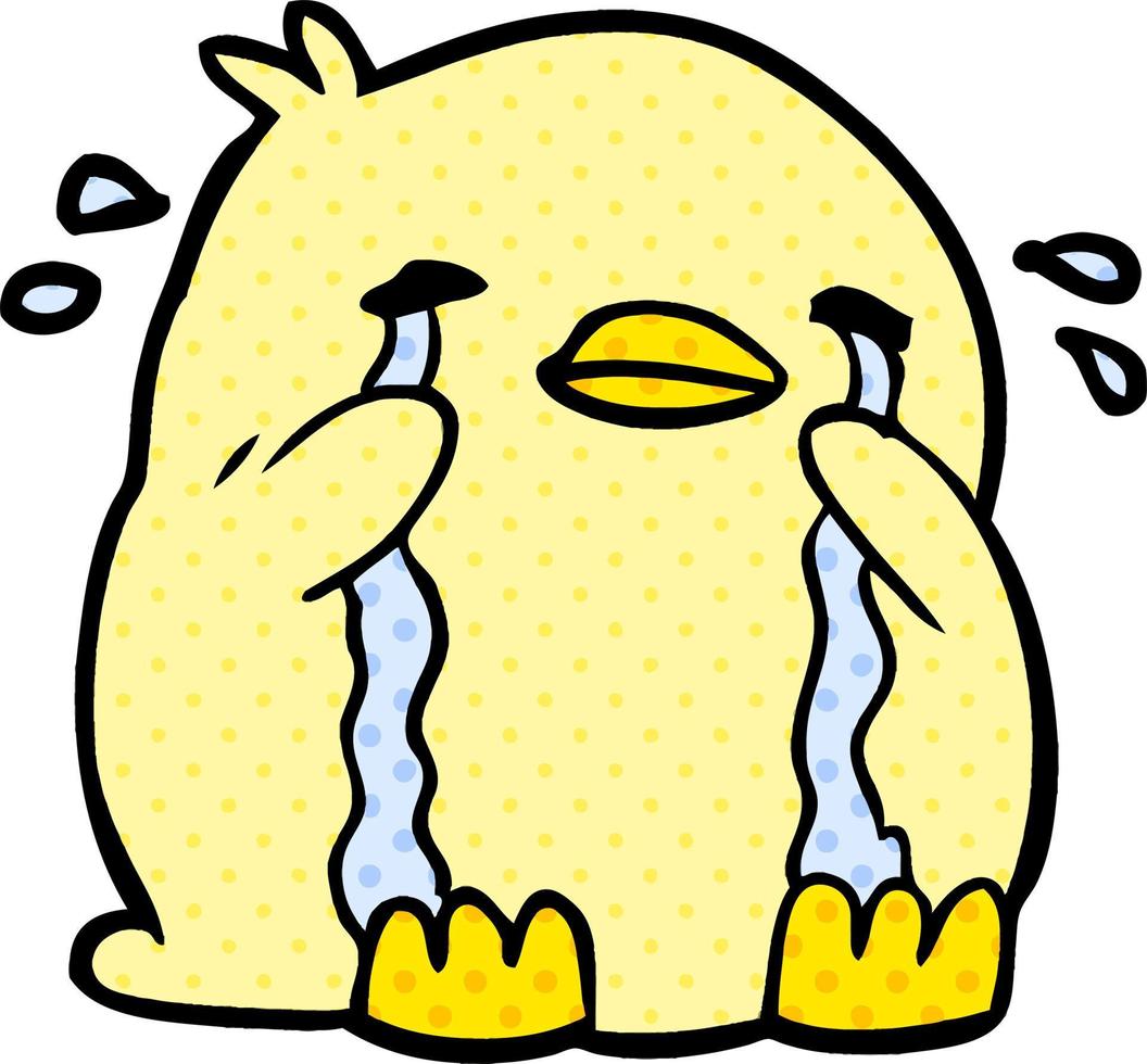 cartoon crying bird vector