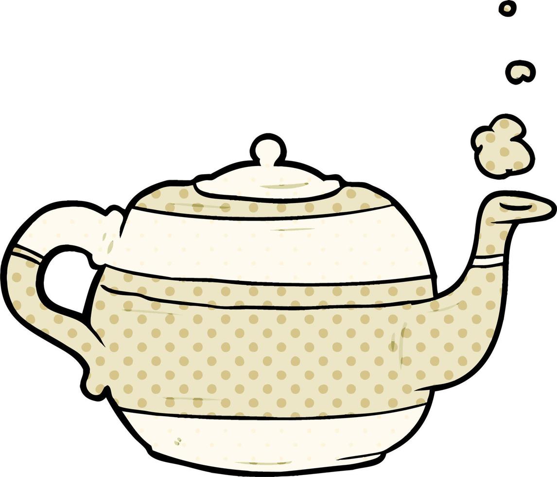 cartoon tea pot vector