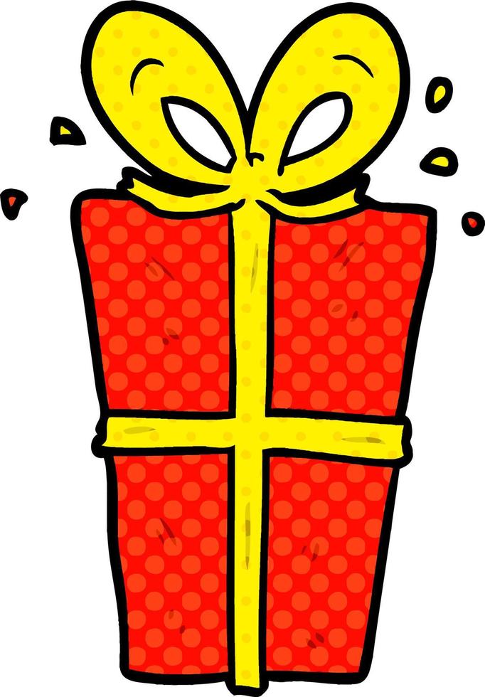 cartoon wrapped gift vector