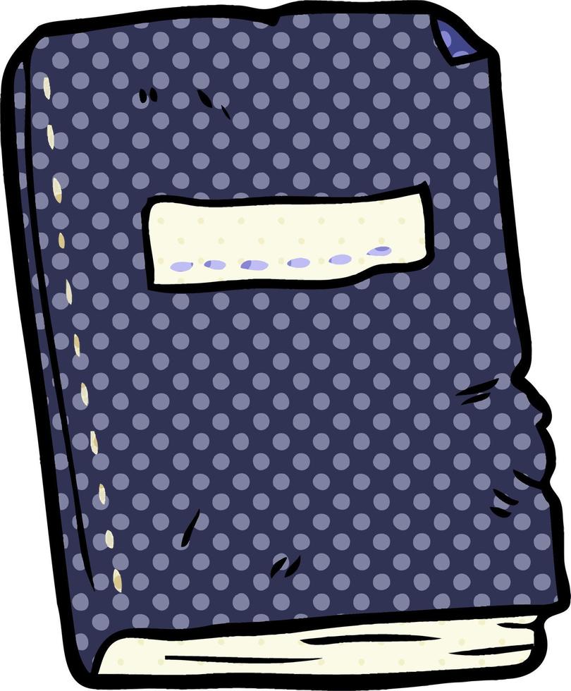 cartoon battered old notebook vector