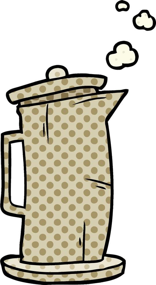 cartoon old style kettle vector