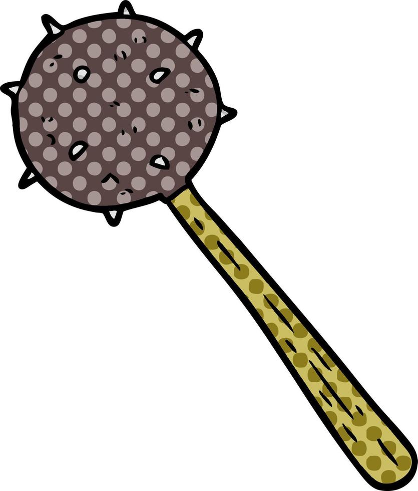 cartoon medieval mace weapon vector