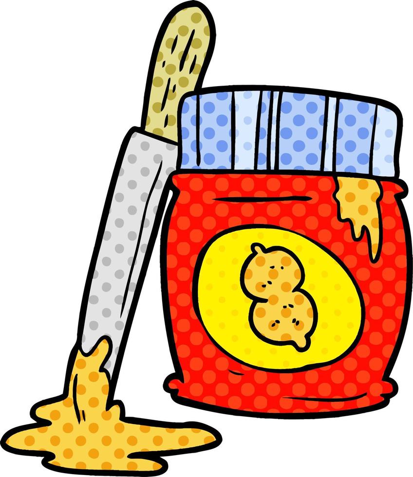 cartoon jar of peanut butter vector