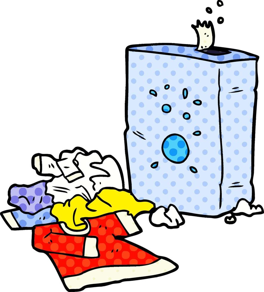cartoon washing powder and laundry vector