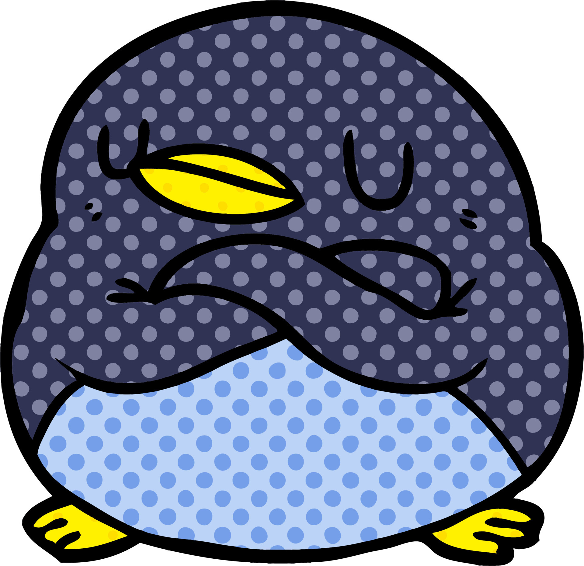 cartoon penguin with crossed arms 12401349 Vector Art at Vecteezy