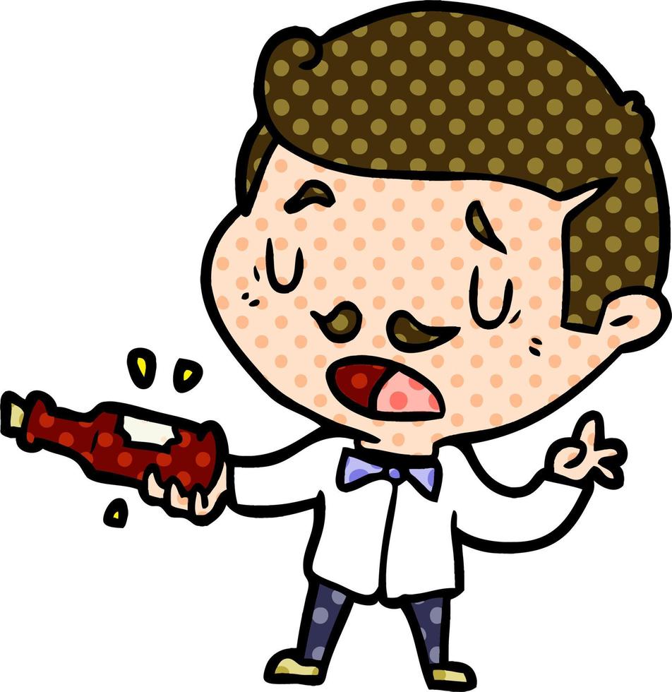 cartoon wine expert explaining 12401354 Vector Art at Vecteezy