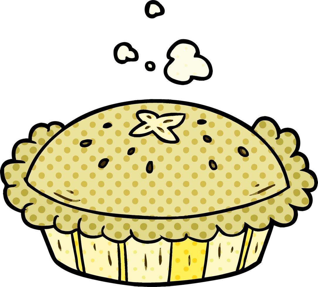 hot cartoon pie fresh out of the oven vector