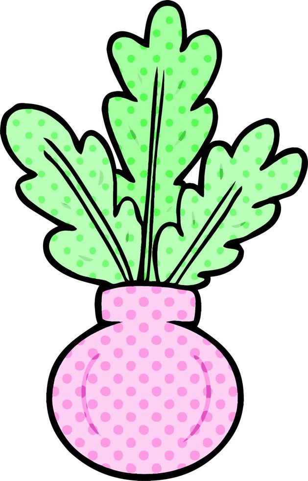 carton houseplant in vase vector