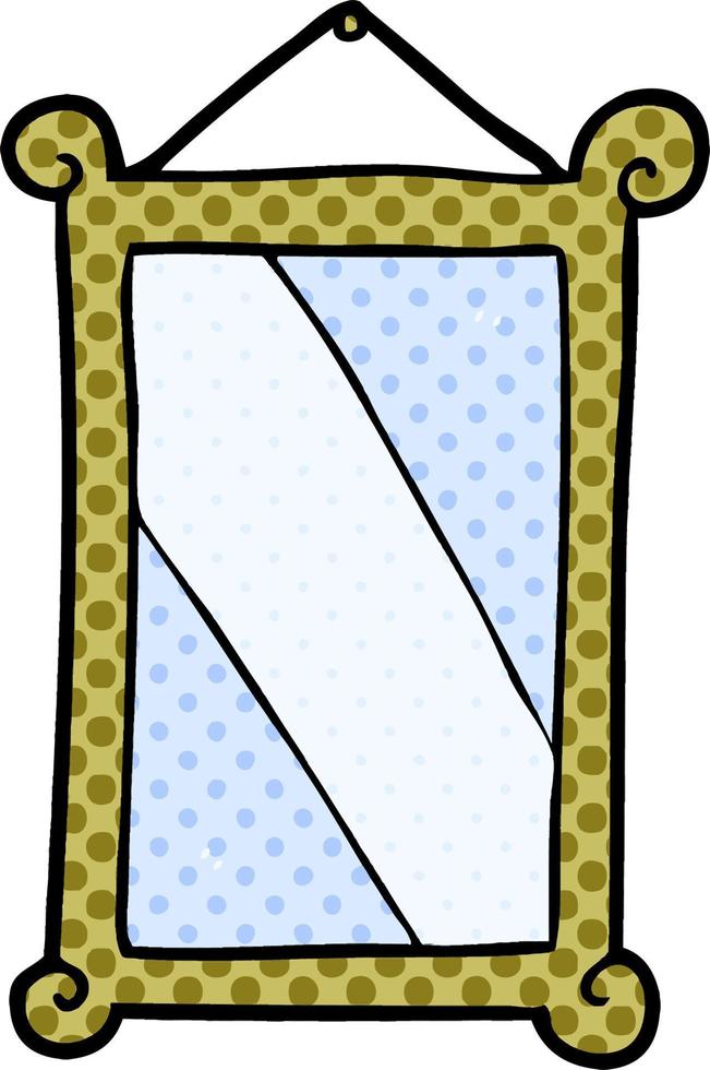 cartoon framed old mirror vector