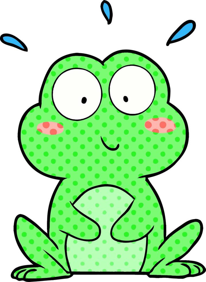 cute cartoon frog vector