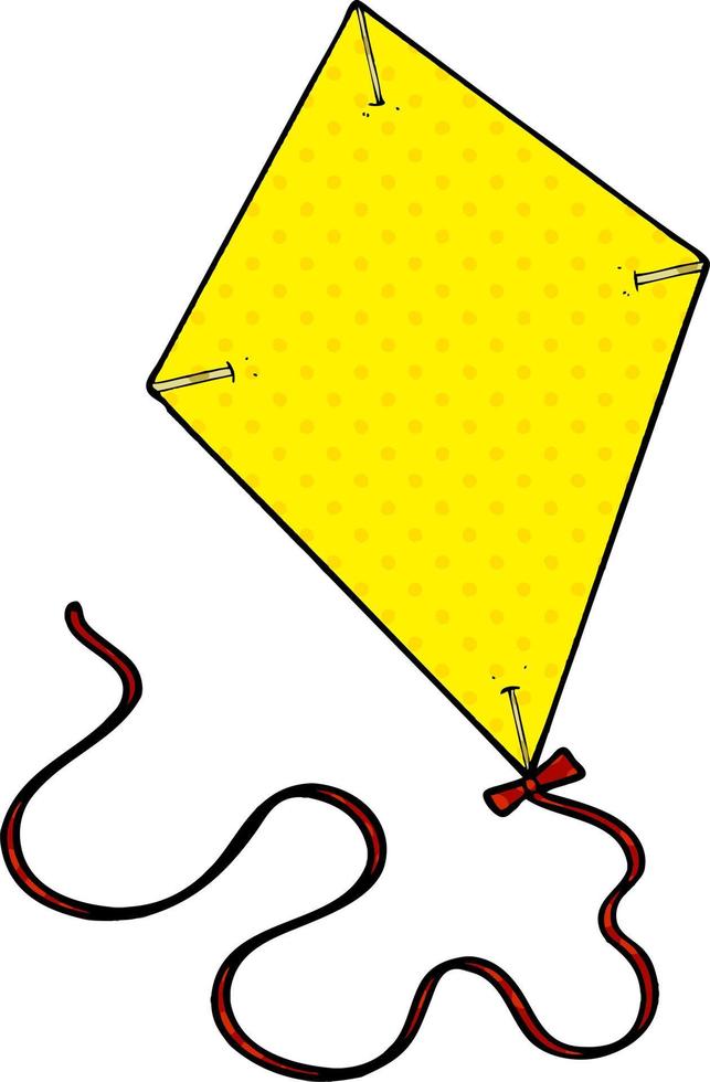 cartoon flying kite vector