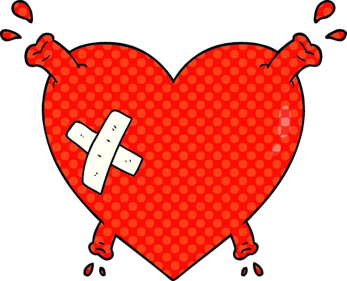 cartoon heart squirting blood vector