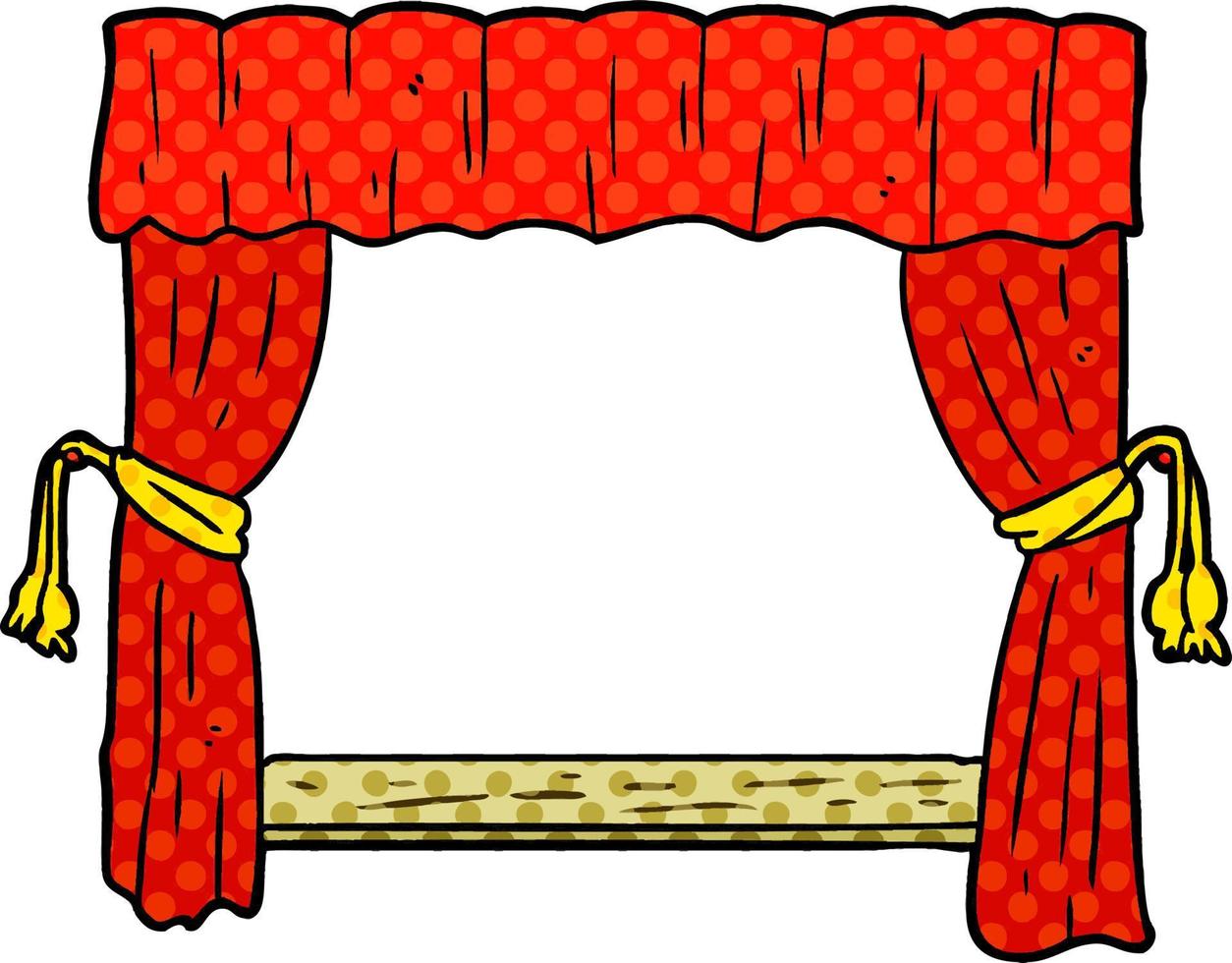 cartoon curtains opening onto stage vector