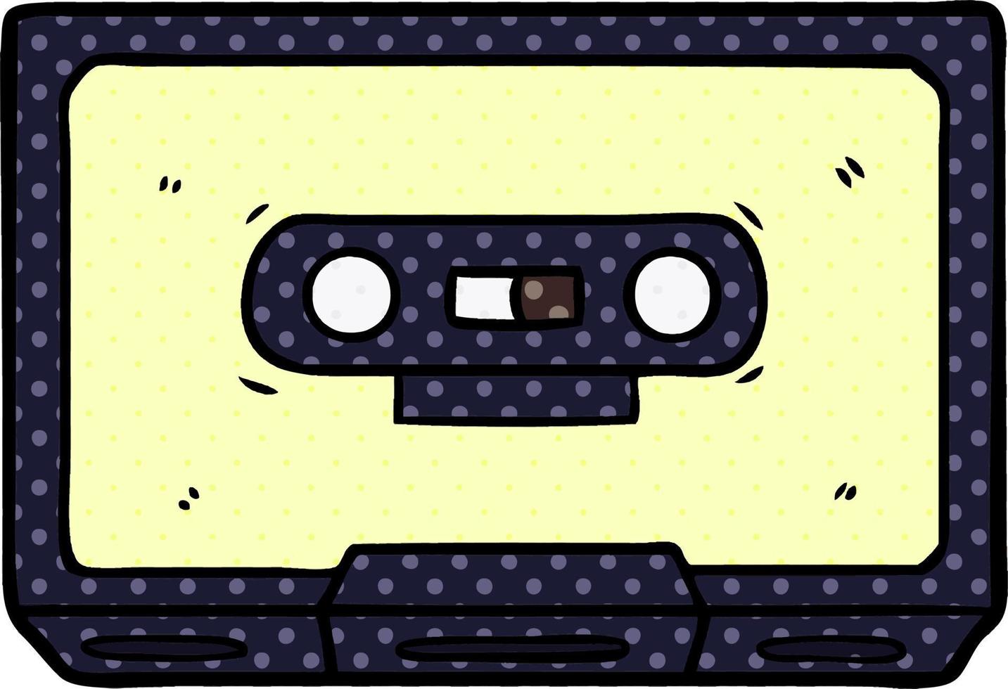 cartoon old cassette tape vector