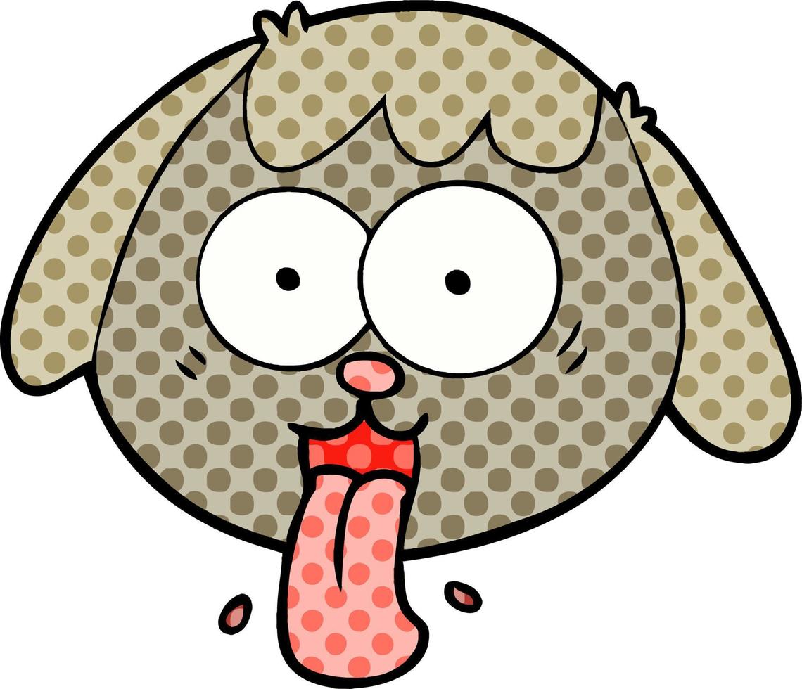 cartoon dog face panting vector