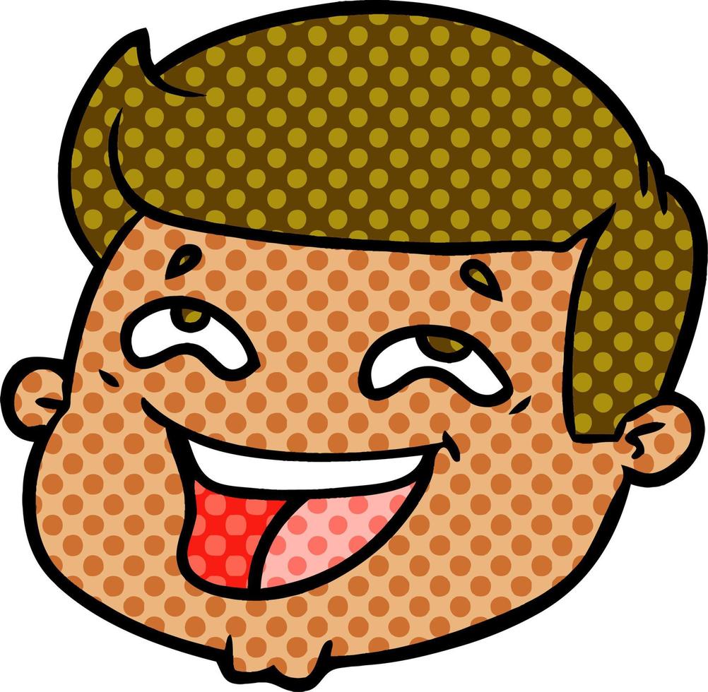 happy cartoon male face vector
