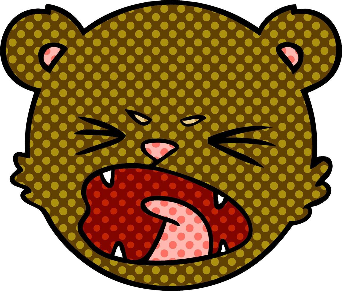 cute cartoon teddy bear face vector