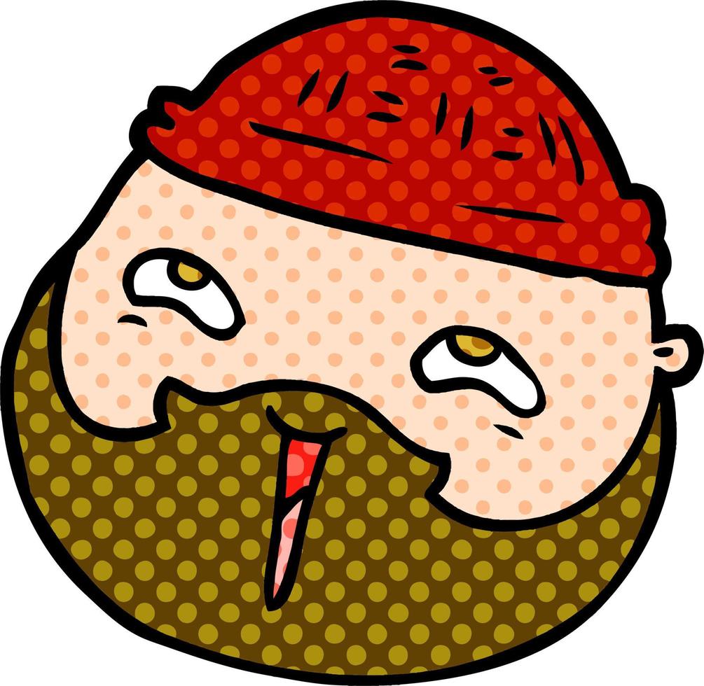 cartoon male face with beard vector