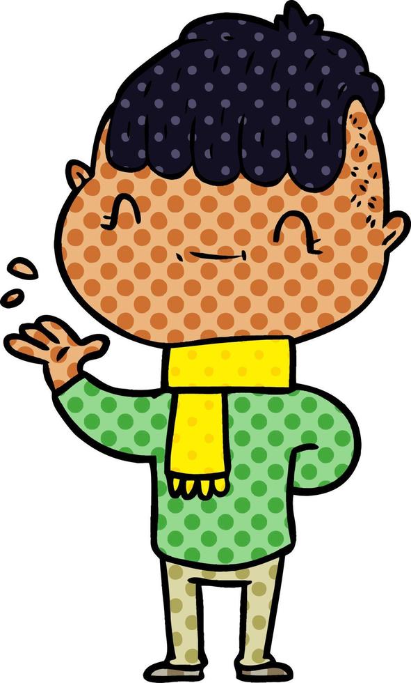 cartoon friendly boy vector