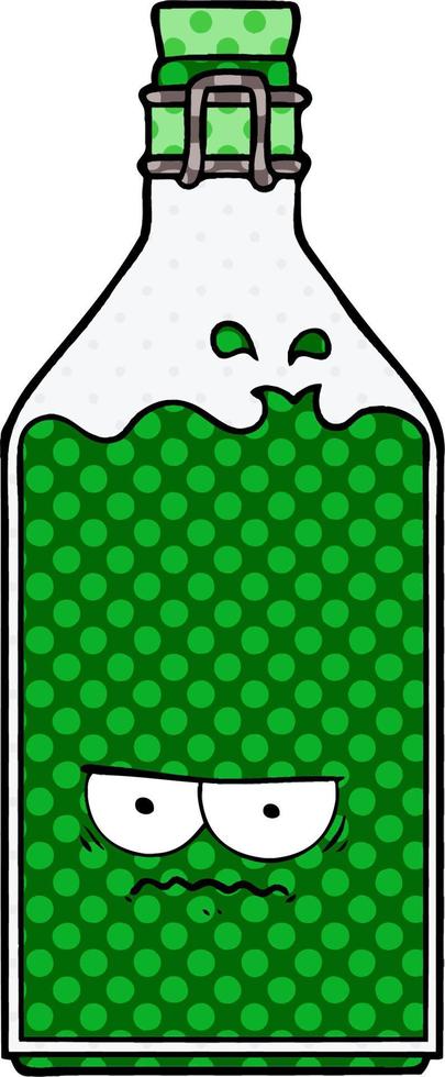 botella vieja de dibujos animados vector