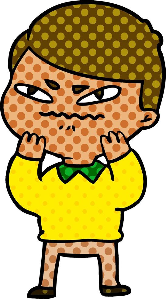 cartoon angry man vector