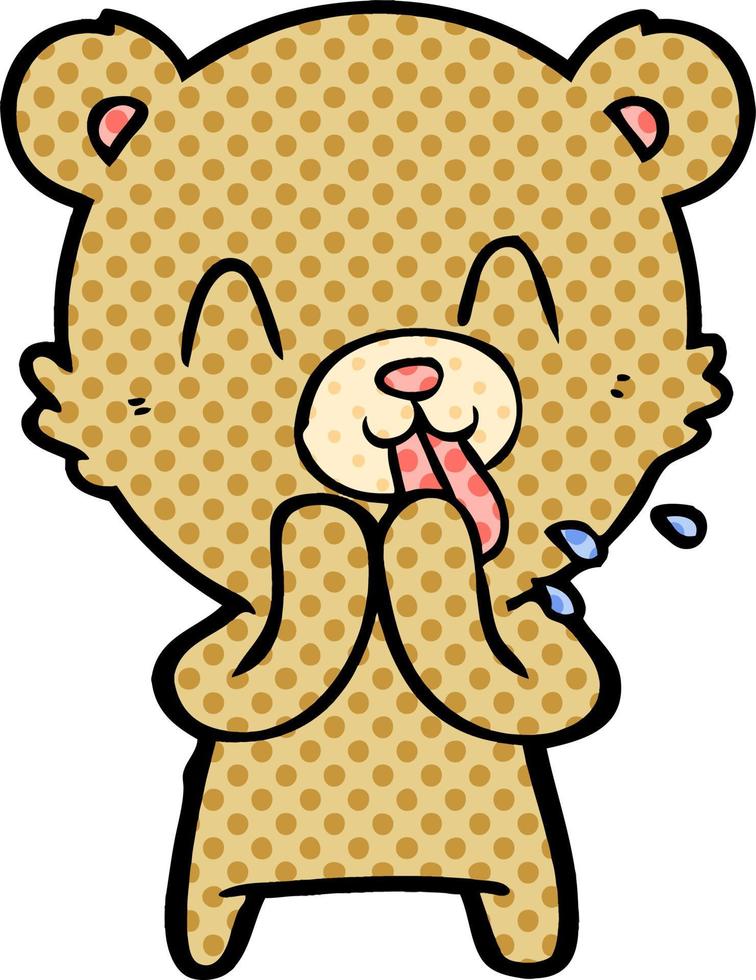 rude cartoon bear vector