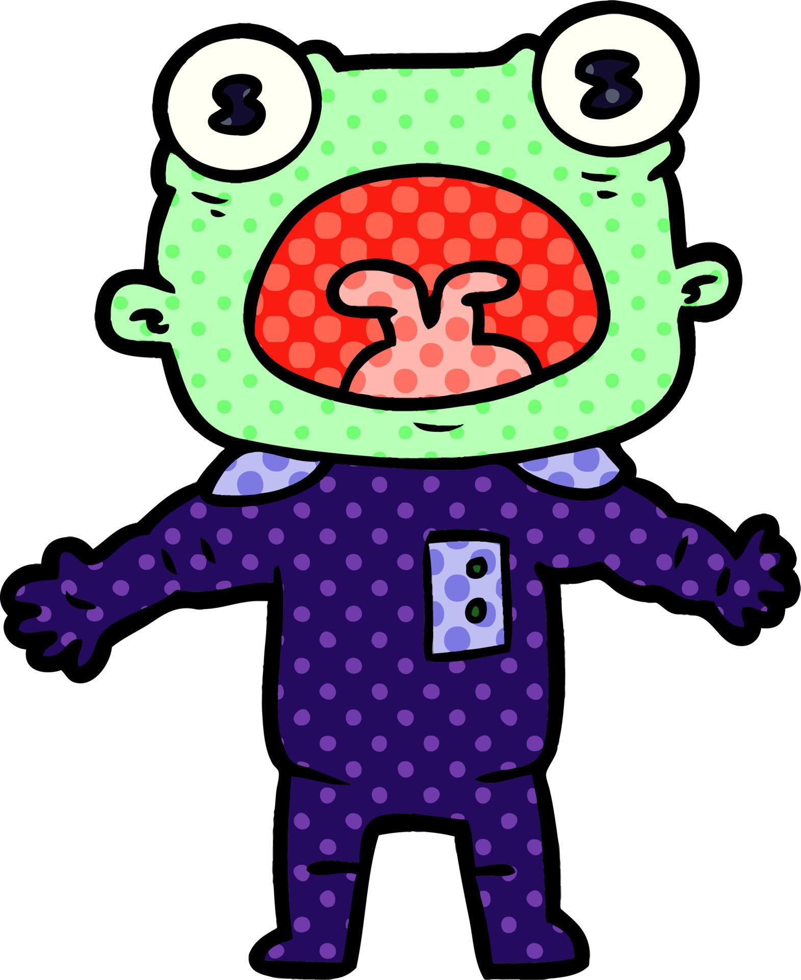 cartoon weird alien communicating 12401921 Vector Art at Vecteezy