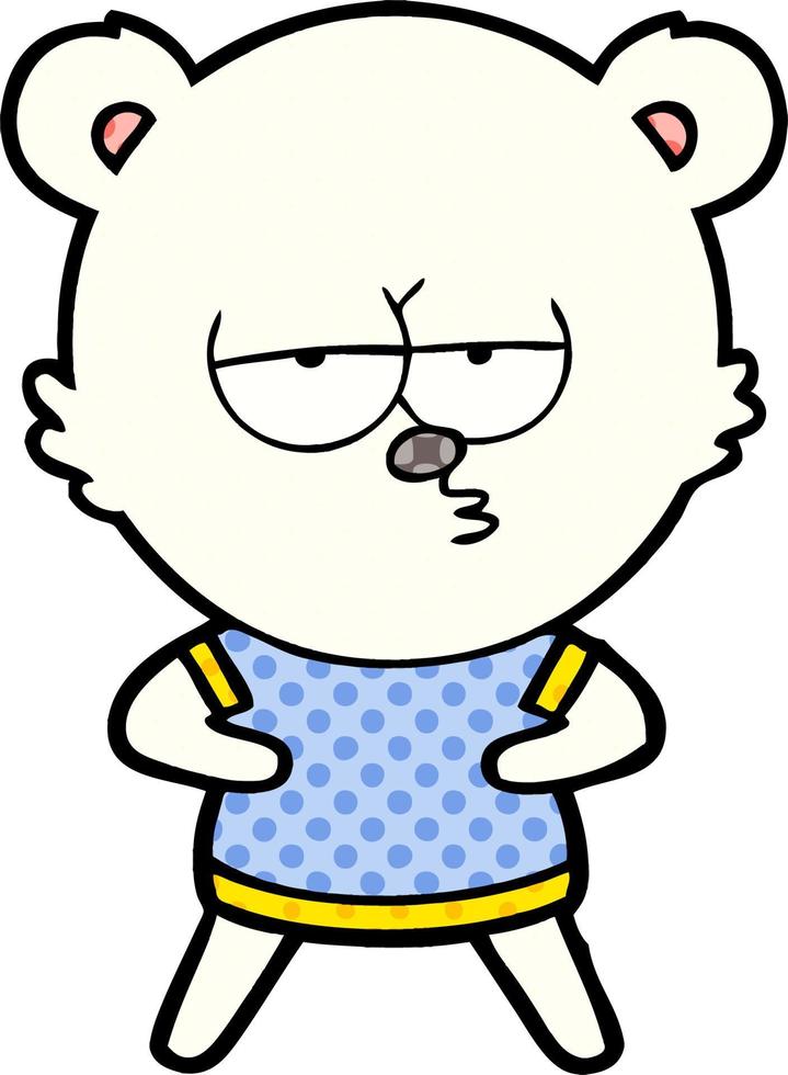 bored polar bear cartoon vector