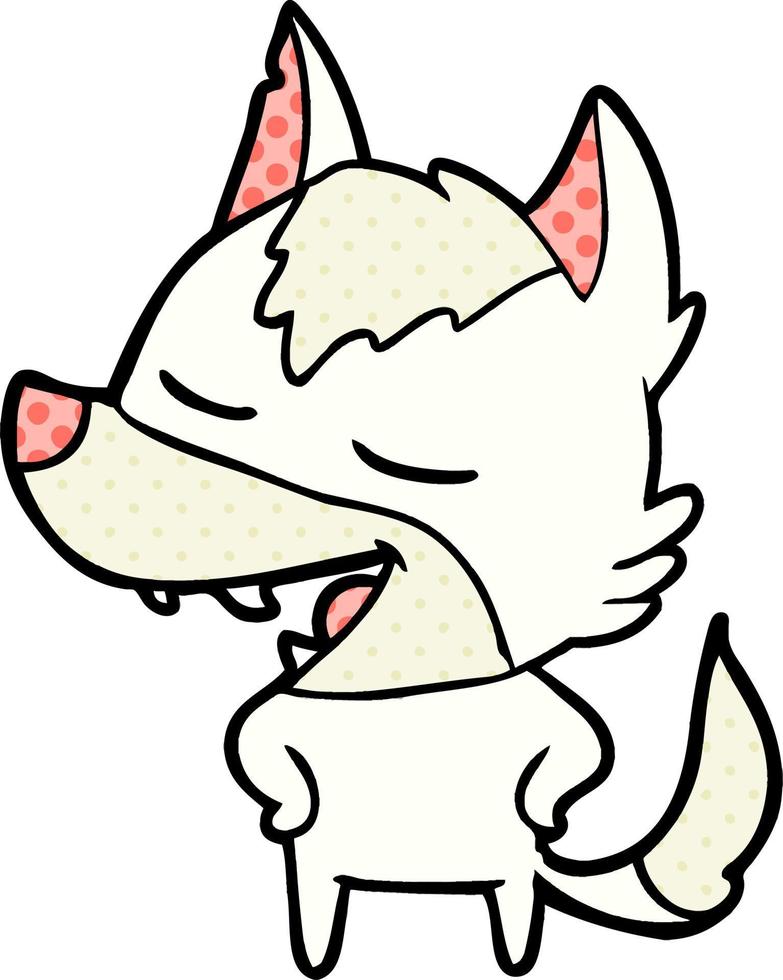 cartoon wolf laughing vector