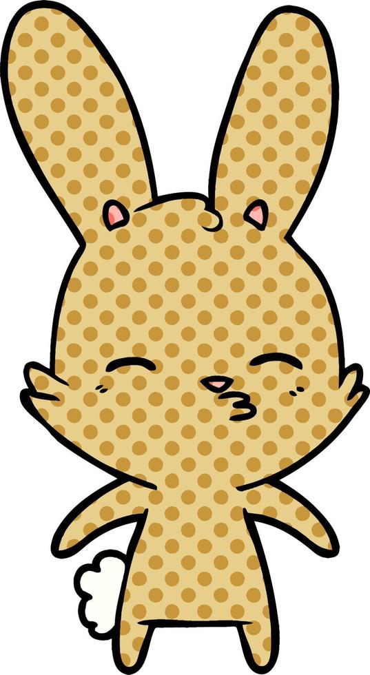 curious bunny cartoon vector
