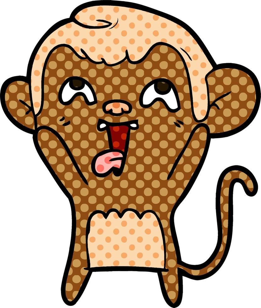 crazy cartoon monkey vector