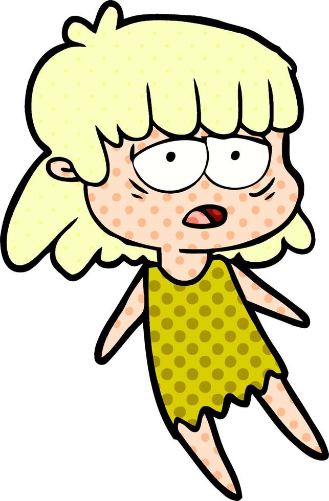 cartoon tired woman vector