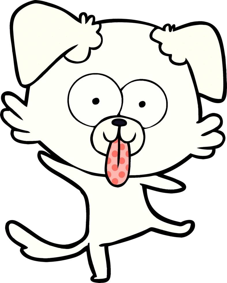 funny cartoon dancing dog vector