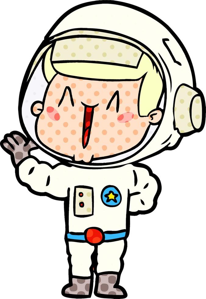 singing cartoon astronaut vector