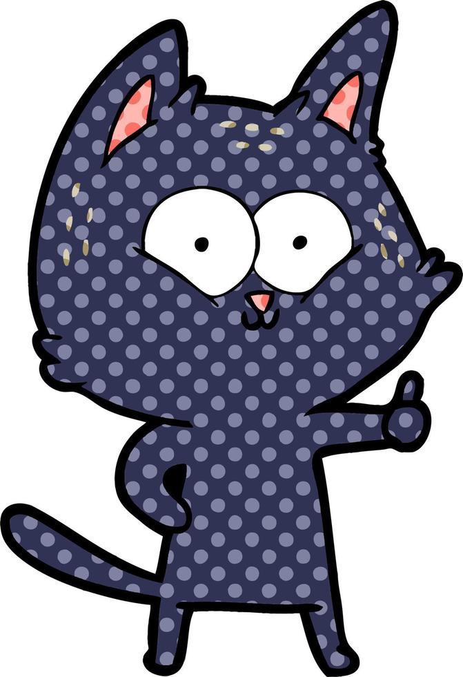 cartoon cat giving thumbs up vector