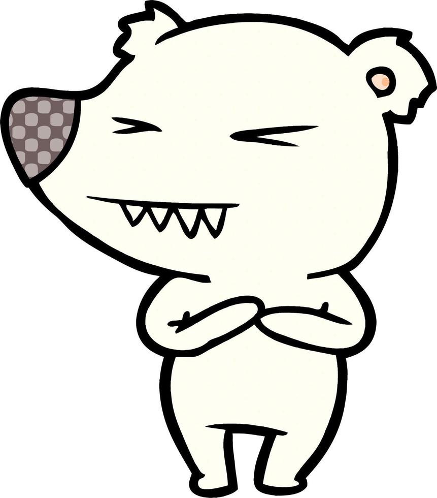 angry polar bear cartoon vector