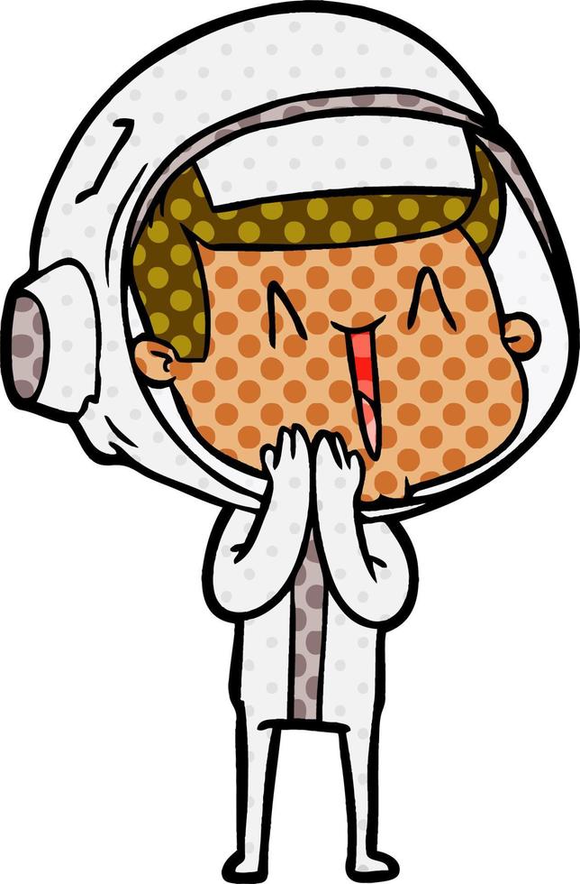 happy cartoon astronaut vector