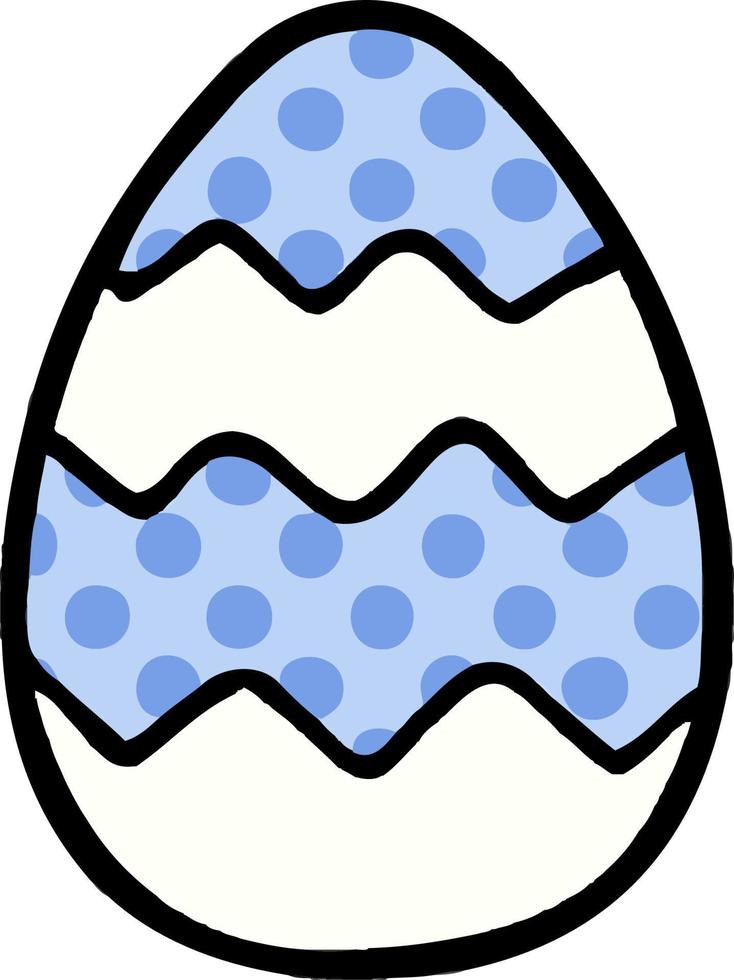 huevo de pascua pintado de dibujos animados vector