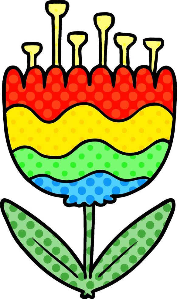 cartoon patterned flower vector