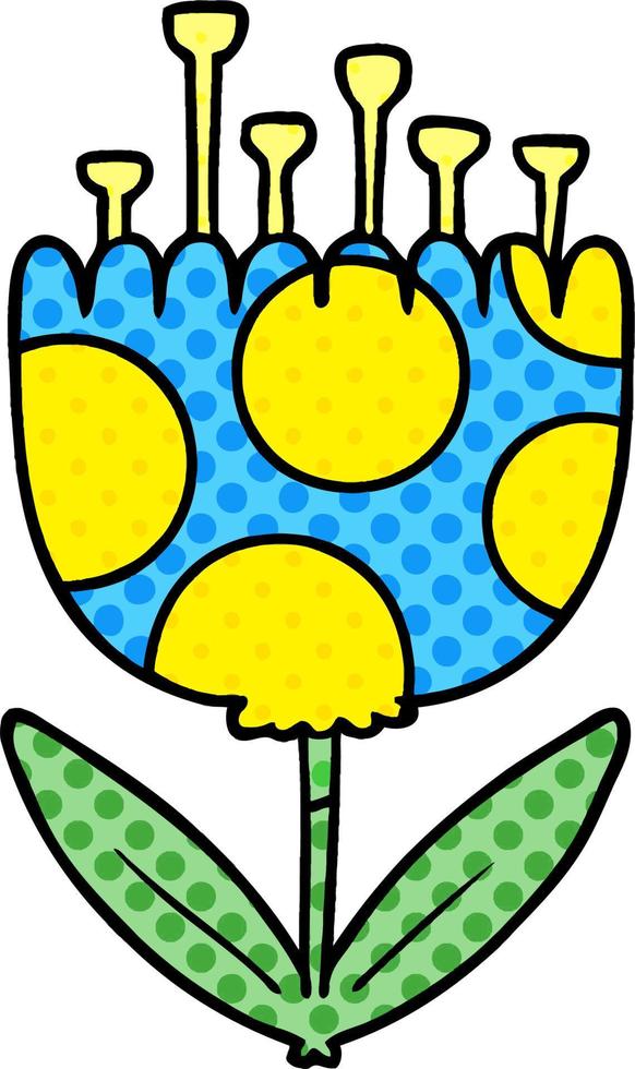 cartoon patterned flower vector