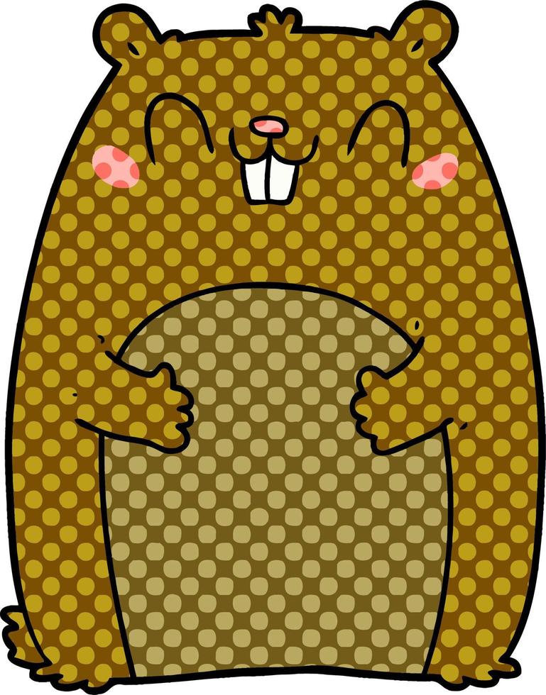 cartoon happy gopher vector