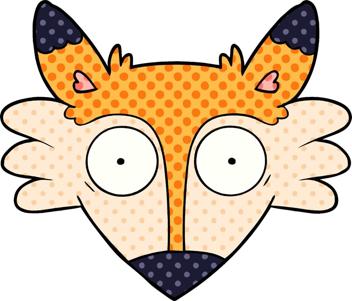 cartoon startled fox vector